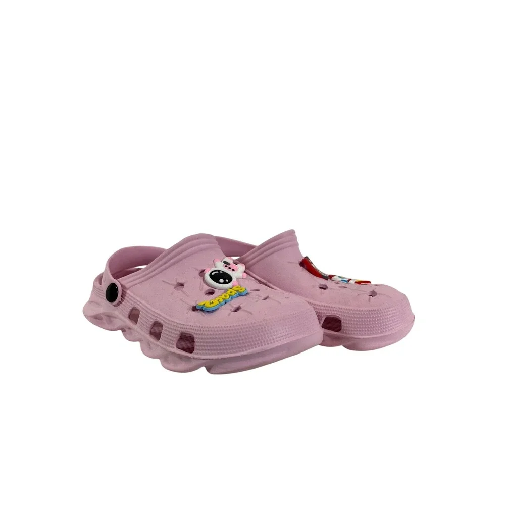 Kids Pink Clogs With Charms‎ Slip On Beach Sandals Size Toddler 33